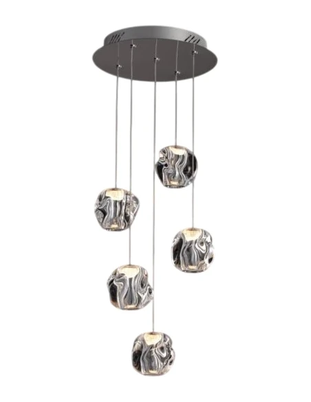 Illuminati - Ciottolo 5-Light Pendant Lamp - Polished Chrome