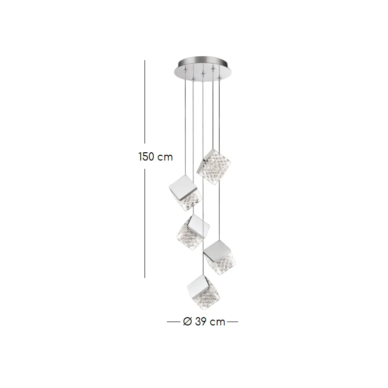 Illuminati - Magia 5-Light Pendant Lamp - Polished Chrome