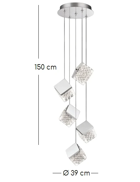 Illuminati - Magia 5-Light Pendant Lamp - Polished Chrome