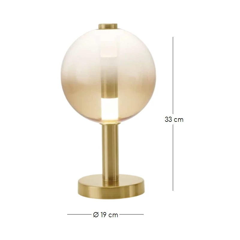 Illuminati - Aurora Table Lamp - Satin Gold / Amber