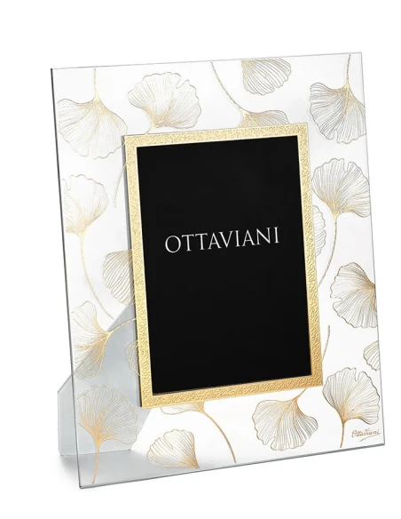 Ottaviani - Portafoto in Cristallo Soffio con Foglia Oro