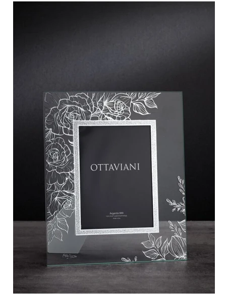 Ottaviani - Portafoto Cristallo Rose - Foglia Argento