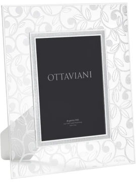 Ottaviani - Crystal Curls Photo Frame - Silver Leaf