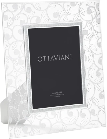 Ottaviani - Crystal Curls Photo Frame - Silver Leaf