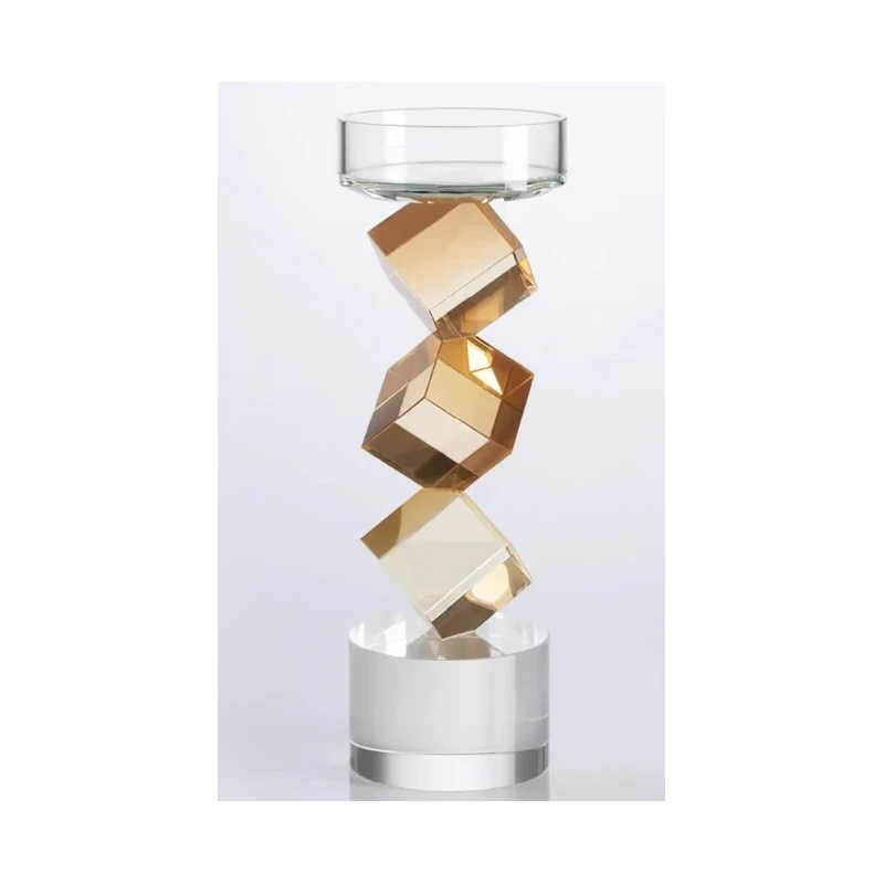 Ottaviani - Crystal Candle Holder - Clear / Amber