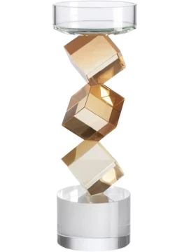 Ottaviani - Crystal Candle Holder - Clear / Amber