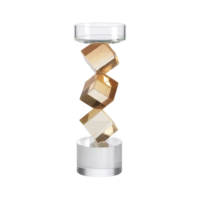 Ottaviani - Crystal Candle Holder - Clear / Amber