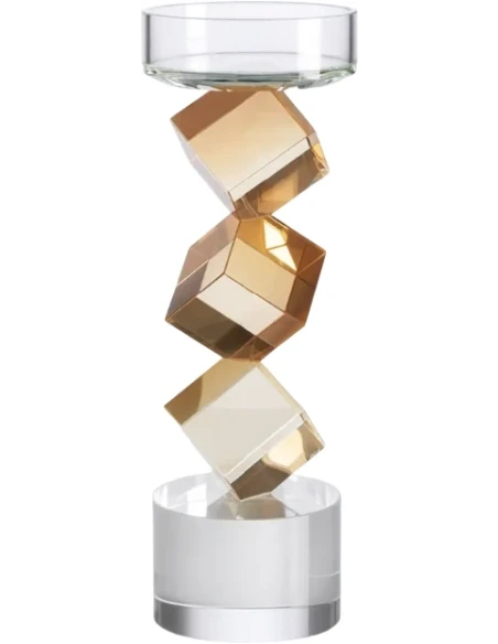 Ottaviani - Crystal Candle Holder - Clear / Amber