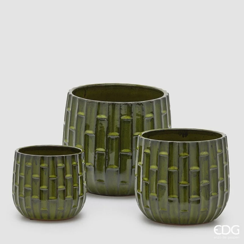 EDG - Vaso Cachepot Similbamboo - Oliva