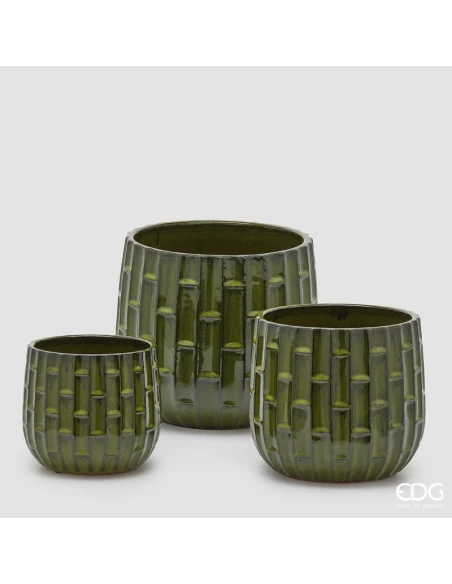 EDG - Vaso Cachepot Similbamboo - Oliva
