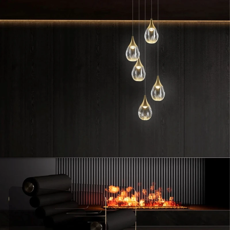 Illuminati - Stilla 5-Light Round Pendant Lamp - Satin Gold