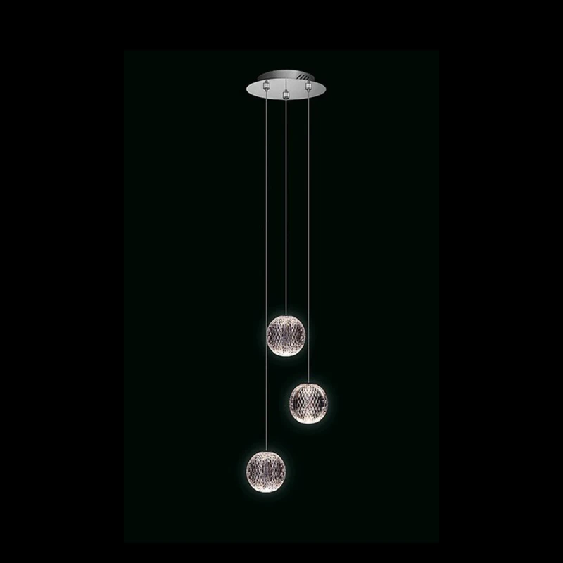 Illuminati - Diamante 3-Light Pendant Lamp - Chrome