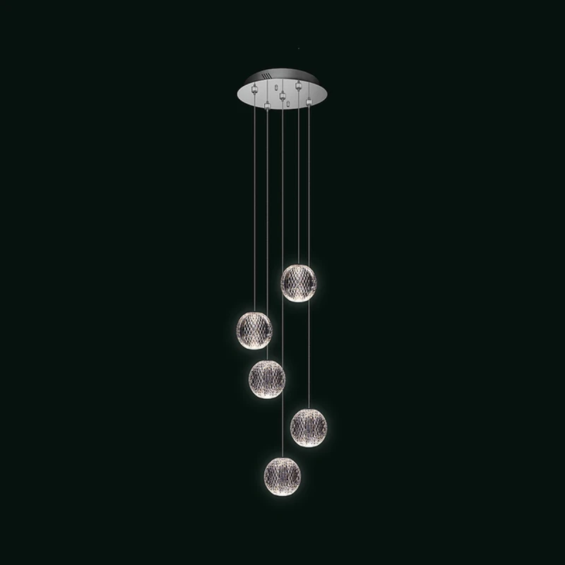 Illuminati - Diamante 5-Light Pendant Lamp - Chrome