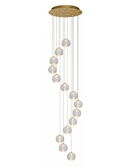 Illuminati - Diamante Lampada a Sospensione 14 Luci - Oro