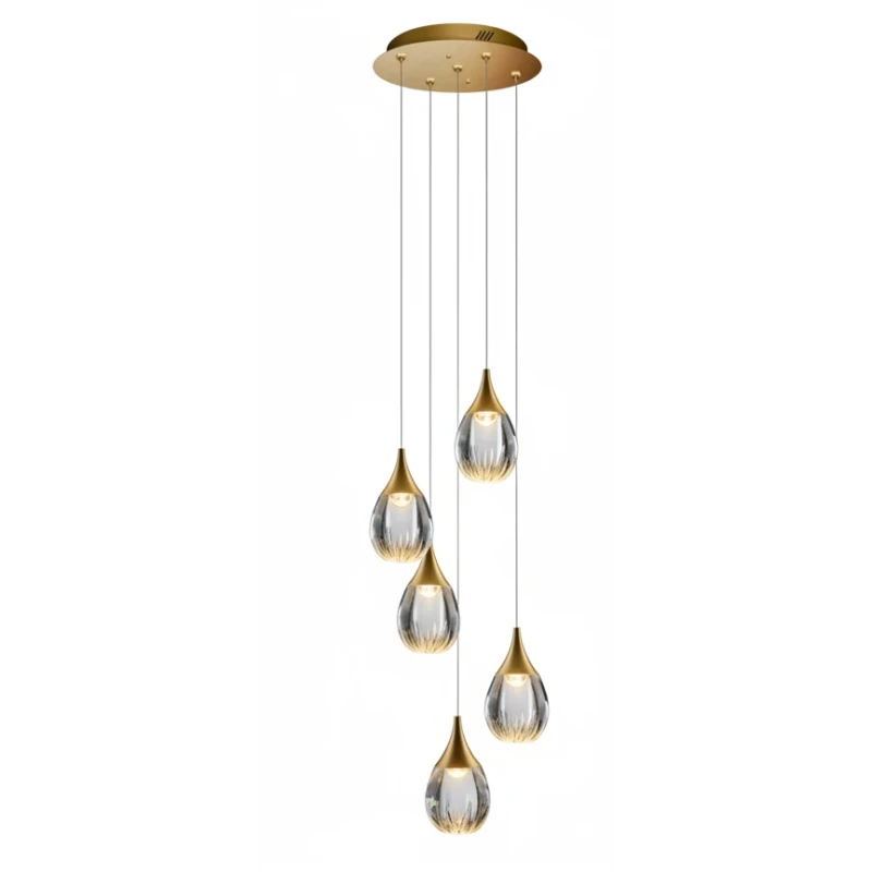 Illuminati - Stilla 5-Light Round Pendant Lamp - Satin Gold