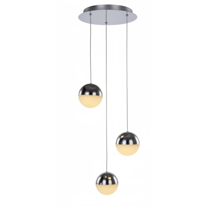 Illuminati - Atomo Lampada a Sospensione Multipla Rotonda - Cromo