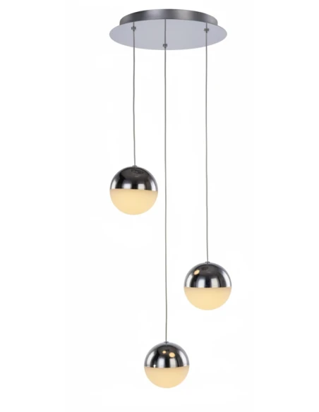 Illuminati - Atomo Lampada a Sospensione Multipla Rotonda - Cromo