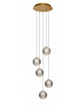 Illuminati - Diamante 5-Light Pendant Lamp - Gold