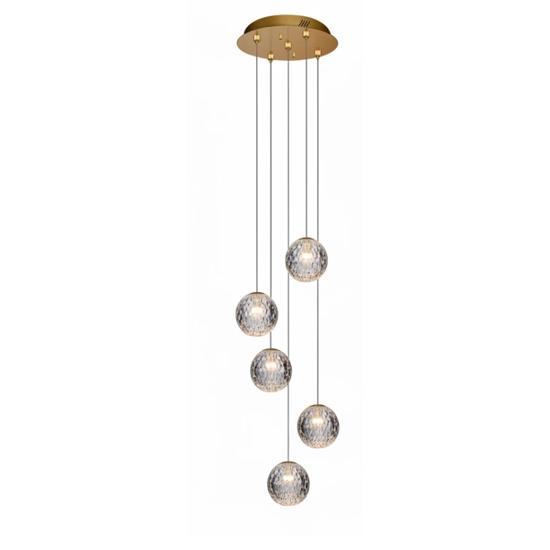Illuminati - Diamante Lampada a Sospensione 5 Luci - Oro