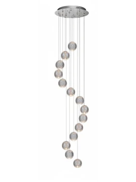 Illuminati - Diamante Lampada a Sospensione 14 Luci - Cromo