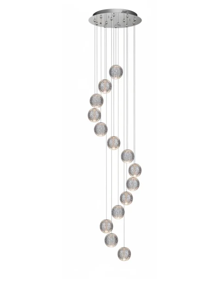 Illuminati - Diamante Pendant Lamp 14 Lights - Chrome