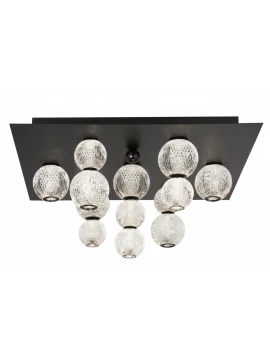 Illuminati - Diamante Lampada da Soffitto Quadrata - Nero
