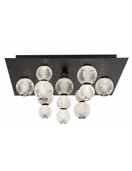 Illuminati - Diamante Lampada da Soffitto Quadrata - Nero