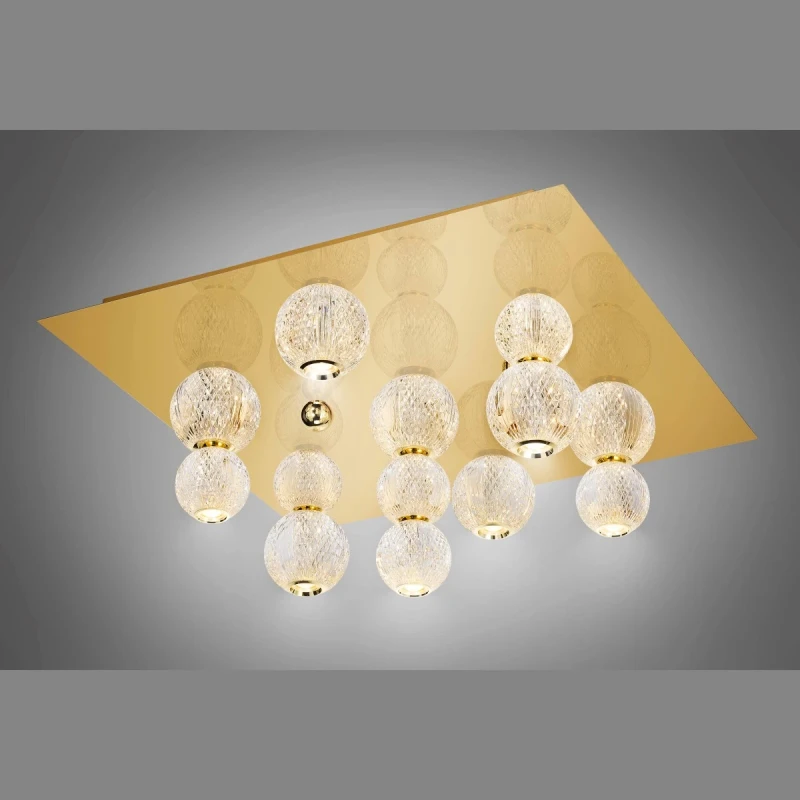 Illuminati - Diamante Lampada da Soffitto Quadrata - Oro
