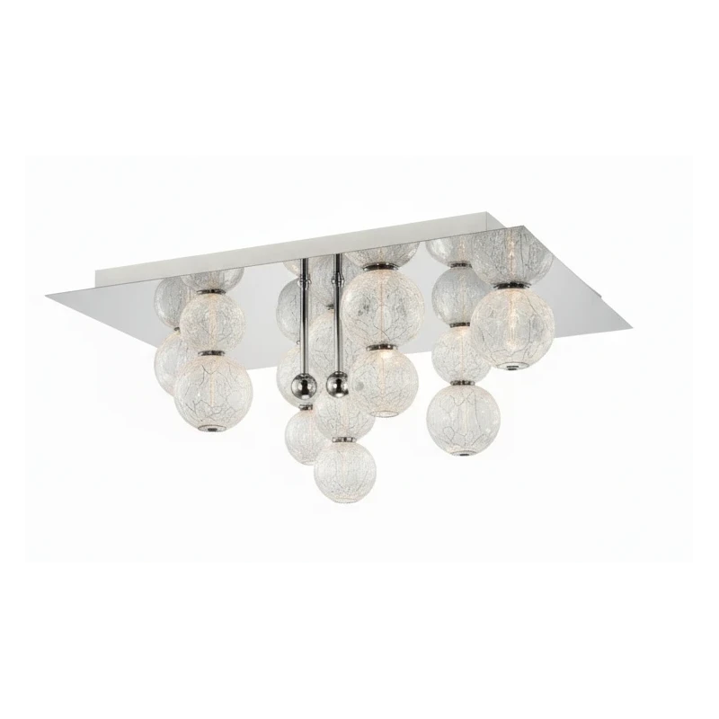 Illuminati - Diamante Lampada da Soffitto Quadrata - Cromo