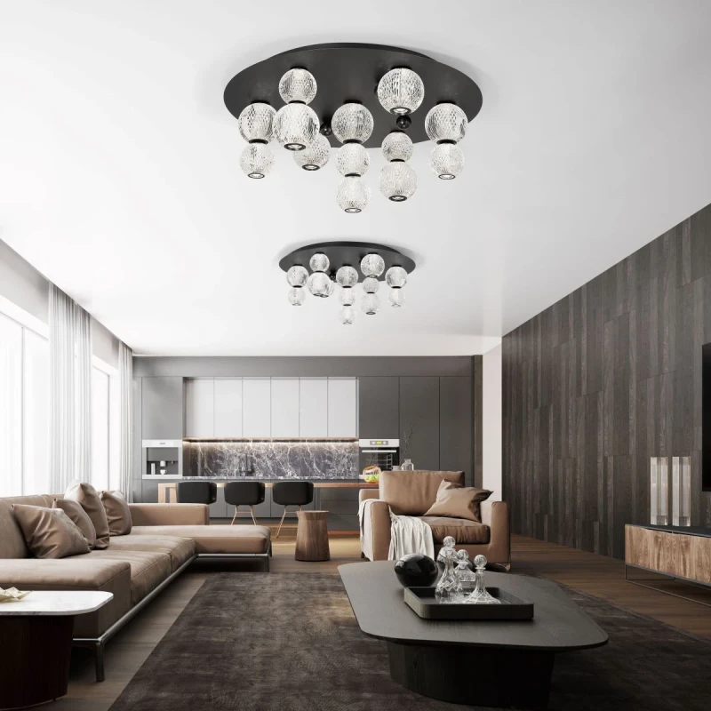 Illuminati - Diamante Lampada da Soffitto Rotonda - Nero