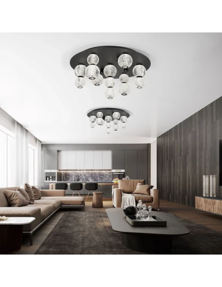 Illuminati - Diamante Lampada da Soffitto Rotonda - Nero