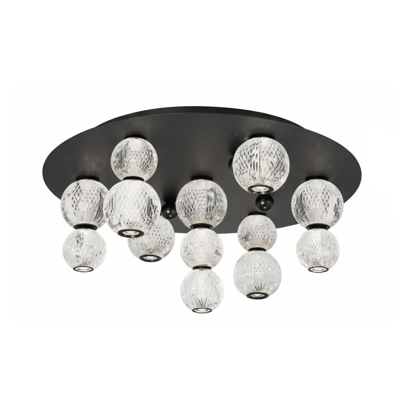 Illuminati - Diamante Lampada da Soffitto Rotonda - Nero