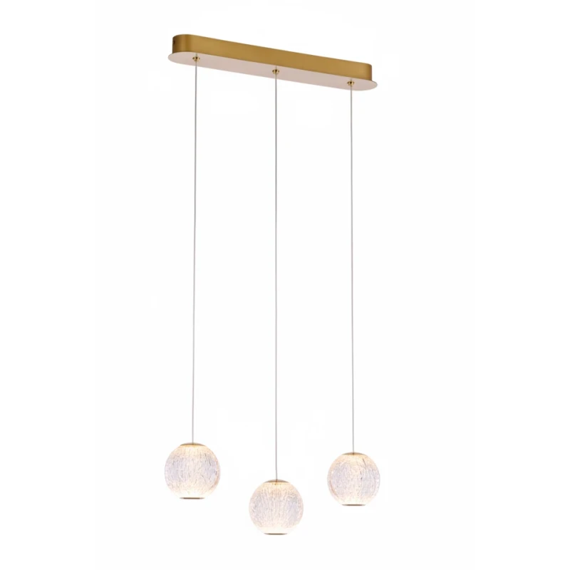 Illuminati - Diamante 3-Light Linear Pendant Lamp - Gold