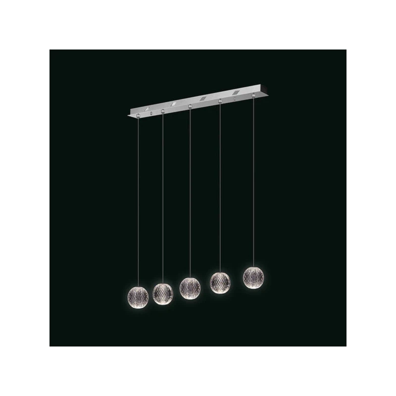 Illuminati - Diamante 5-Light Linear Pendant Lamp - Chrome