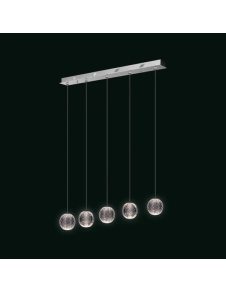 Illuminati - Diamante 5-Light Linear Pendant Lamp - Chrome