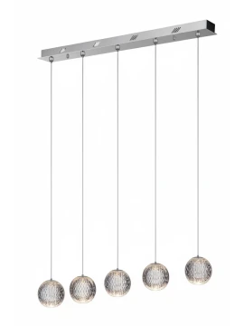 Illuminati - Diamante 5-Light Linear Pendant Lamp - Chrome