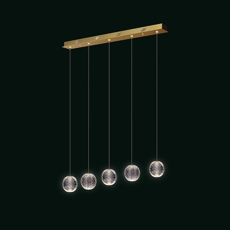 Illuminati - Diamante 5-Light Linear Pendant Lamp - Gold