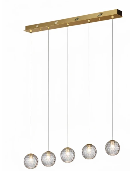 Illuminati - Diamante 5-Light Linear Pendant Lamp - Gold
