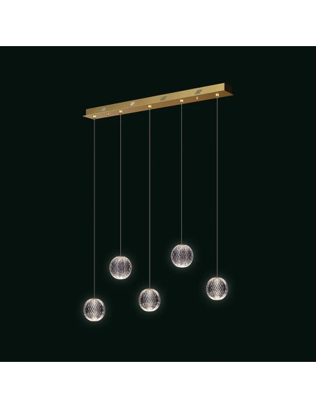 Illuminati - Diamante 5-Light Linear Pendant Lamp - Gold