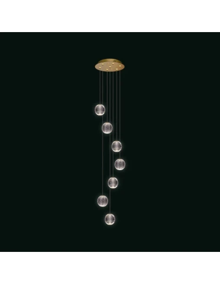 Illuminati - Diamante Lampada a Sospensione 7 Luci - Oro