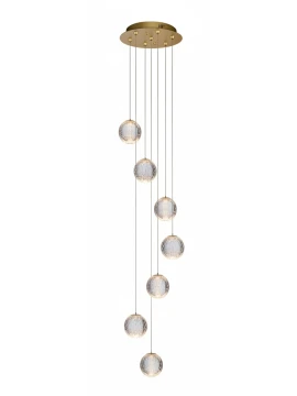 Illuminati - Diamante Lampada a Sospensione 7 Luci - Oro