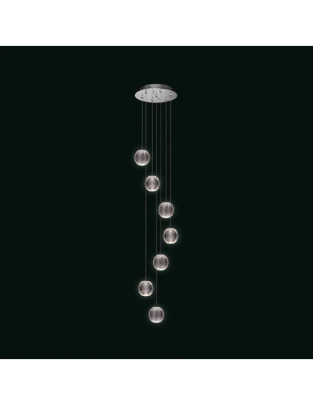 Illuminati - Diamante Lampada a Sospensione 7 Luci - Cromo