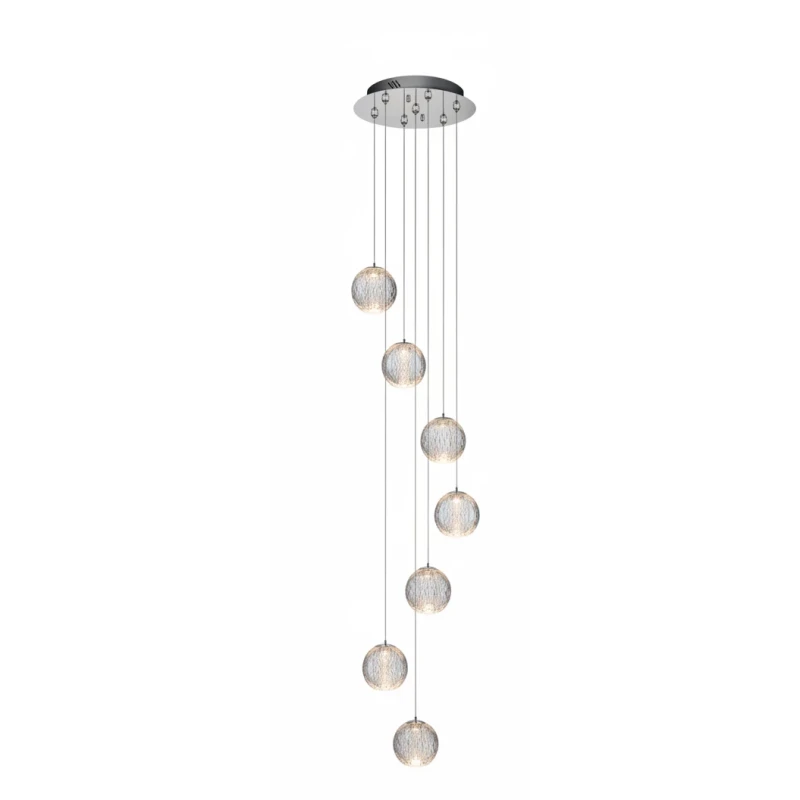 Illuminati - Diamante Lampada a Sospensione 7 Luci - Cromo