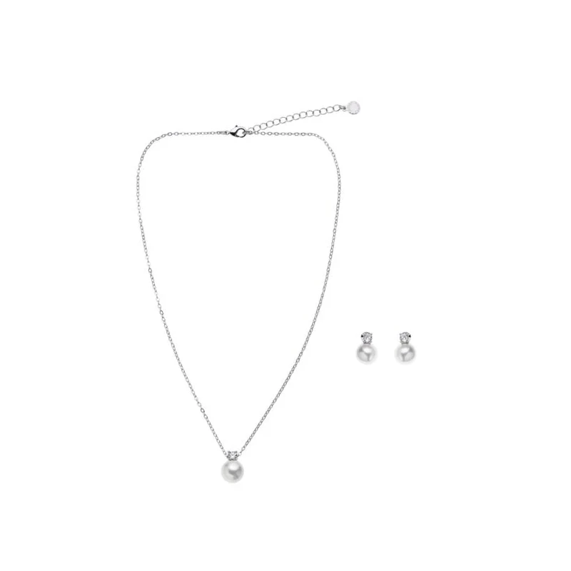 Ottaviani - Orecchini Rodiati Con Cubic Zirconia E Perle con Farfalla