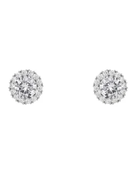 Ottaviani - Rhodium-Plated Cubic Zirconia Stud Earrings