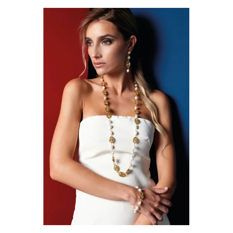 Ottaviani - Golden Necklace with Pearls