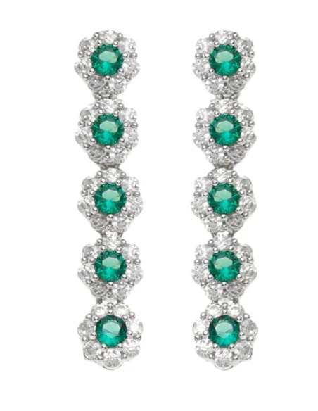 Ottaviani - Rhodium-Plated Earrings with Cubic Zirconia