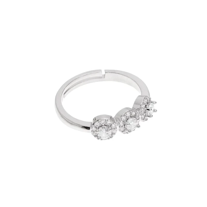 Ottaviani - Rhodium-Plated Ring with Cubic Zirconia - Silver