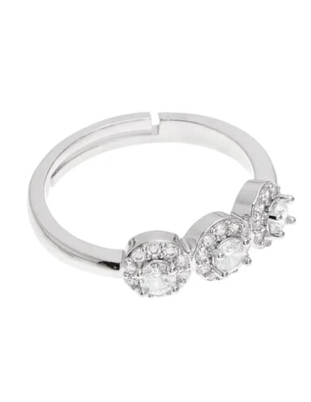 Ottaviani - Rhodium-Plated Ring with Cubic Zirconia - Silver