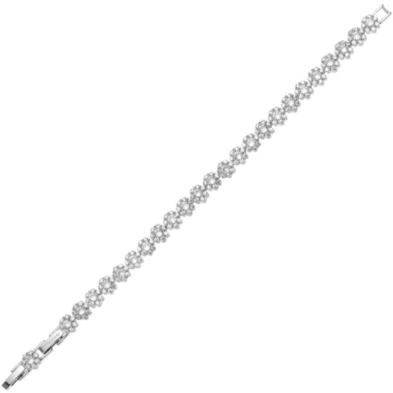 Ottaviani - Rhodium-Plated Bracelet with Cubic Zirconia - Clear